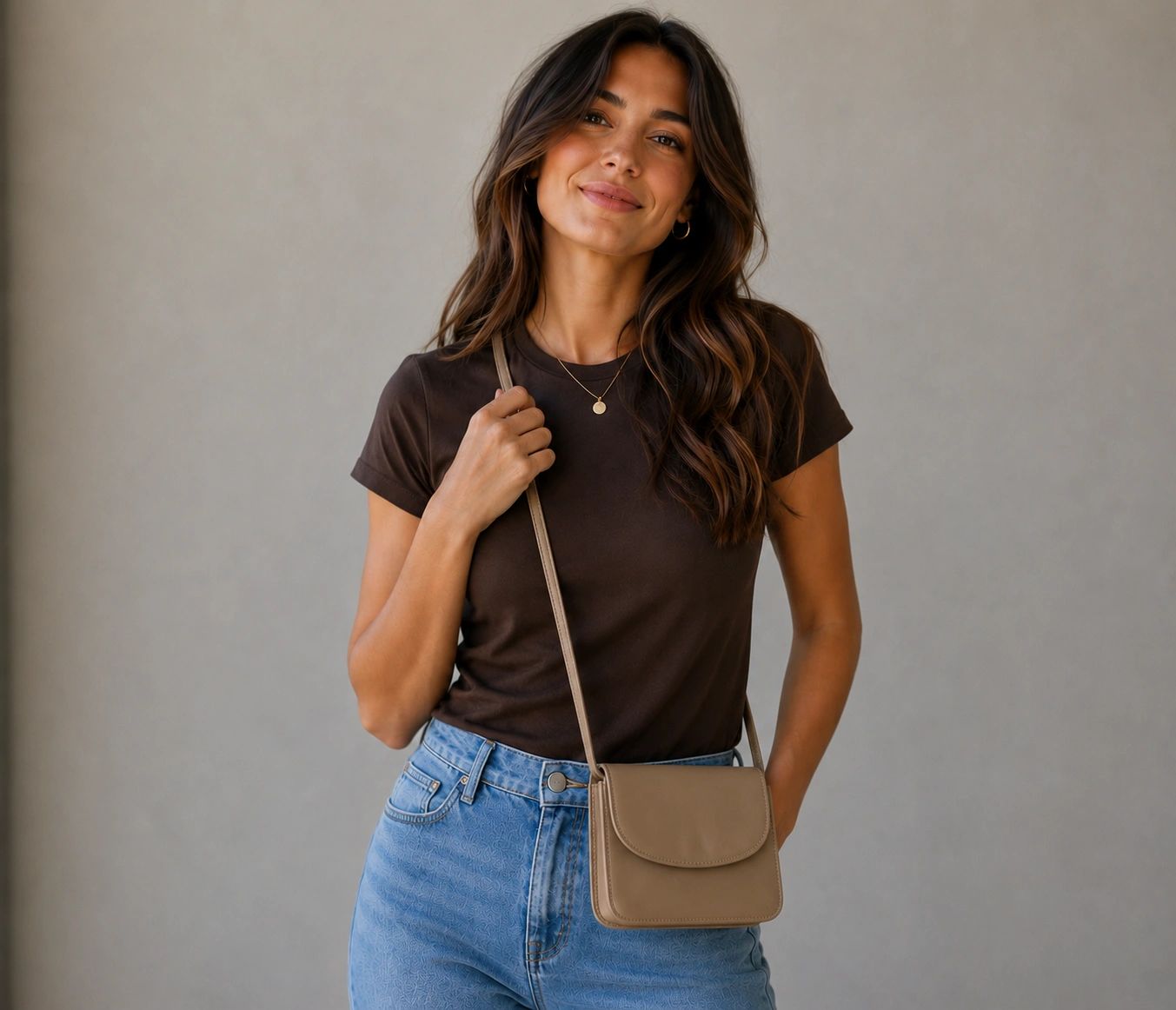 Enny Small Crossbody Bag — Taupe