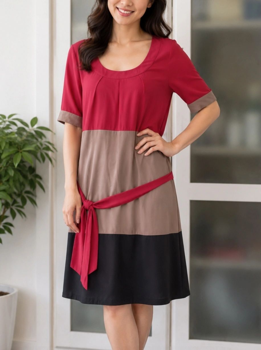 Monsoon Tri-Colour Dress