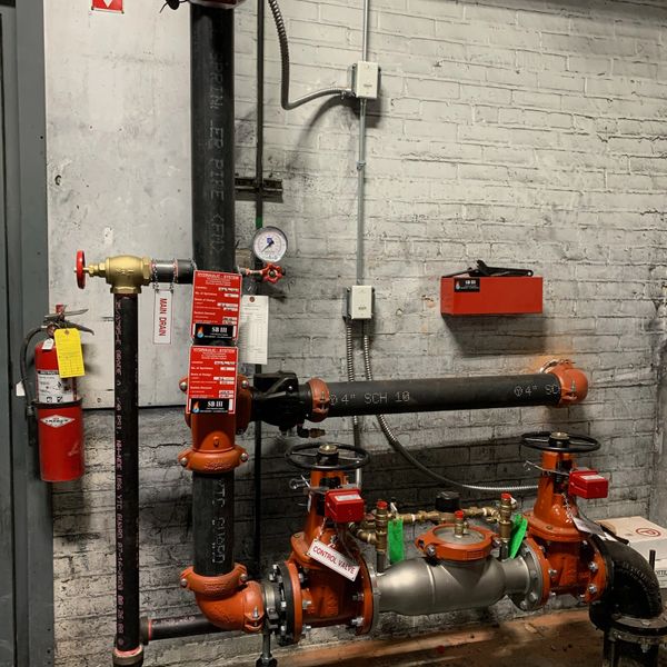 New Wet Sprinkler system and backflow preventer at Ultra Met in Urbana, Ohio