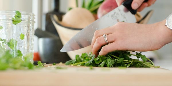 Chopping vegetables 