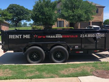 Trailer Rental  14' x 7' bumper pull dump trailer. Dump trailer for rental Trailer Rental DFW 