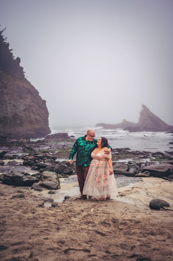 Beach Engagement Shoot, Simpson Reef coos Bay Oregon