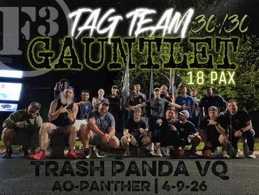 Group photo of participants at the F3 Tag Team Gauntlet event.