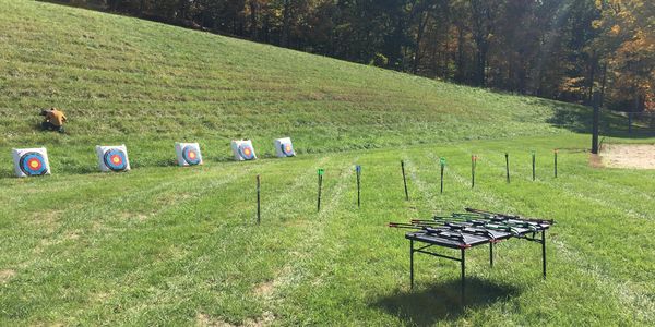 archery range set up in the hocking hills ohio region