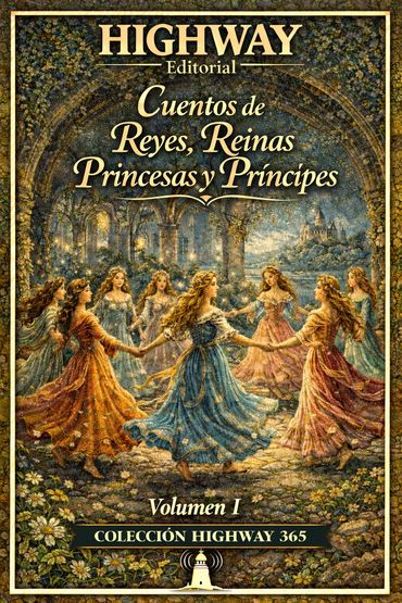 Portada de libro con princesas bailando en círculo.