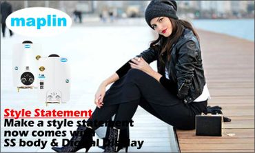 Fashionable woman with a black leather jacket and boots, promoting Maplin SS body and PCB relay.