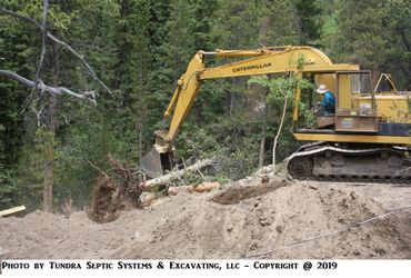 Land clearing and excavation for septic system