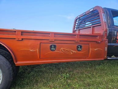 Skirted Flatbed Pinstripe Smith Truck Body