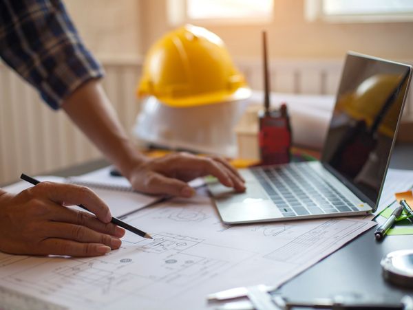 A construction engineer working