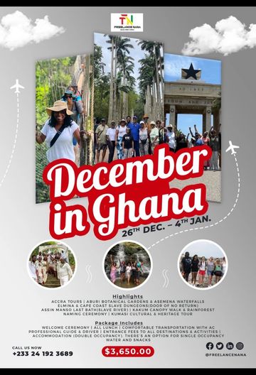 A flyer of trip to Ghana in December