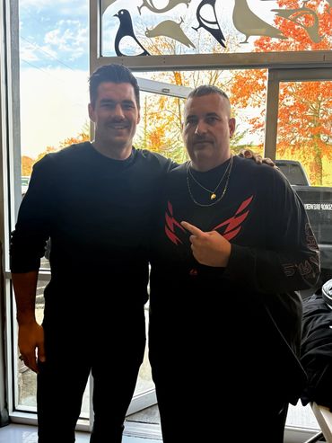 Monk and Tom Wilson at the Tom Wilson event at Eavesdrop Brewery. November 2025