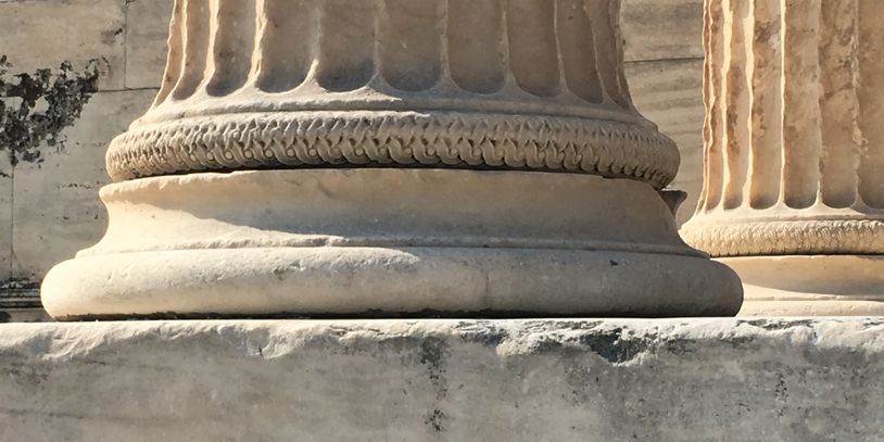 Column base, Acropolis, Athens, Greece. Photo by Liz O'Sullivan.