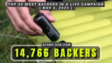 top 20 most backers in a live crowdfunding campaign from kickstarter and indiegogo november 2023