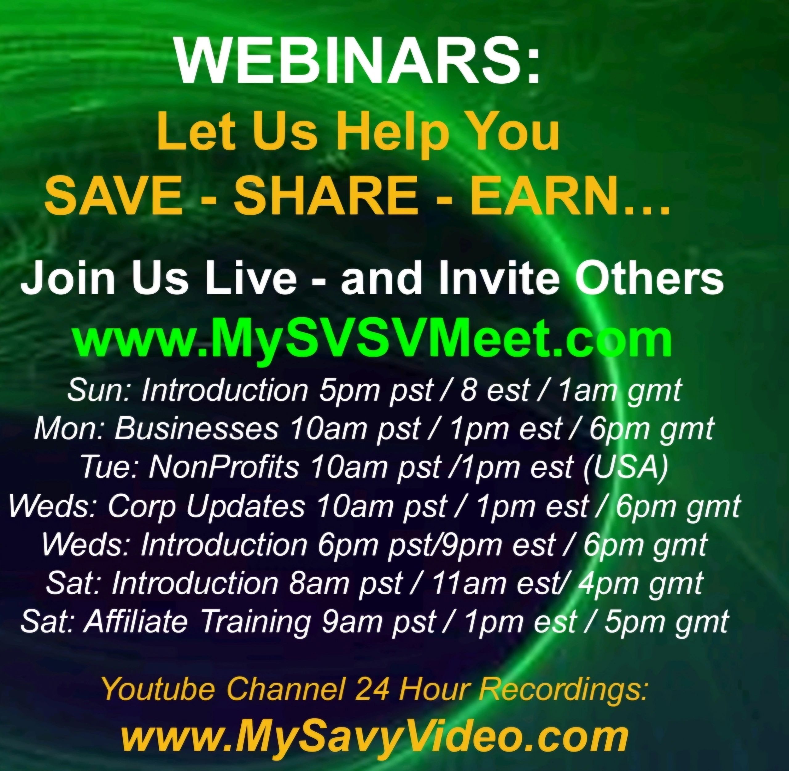 WEBINARS GO LIVE JUNE 1st 2024