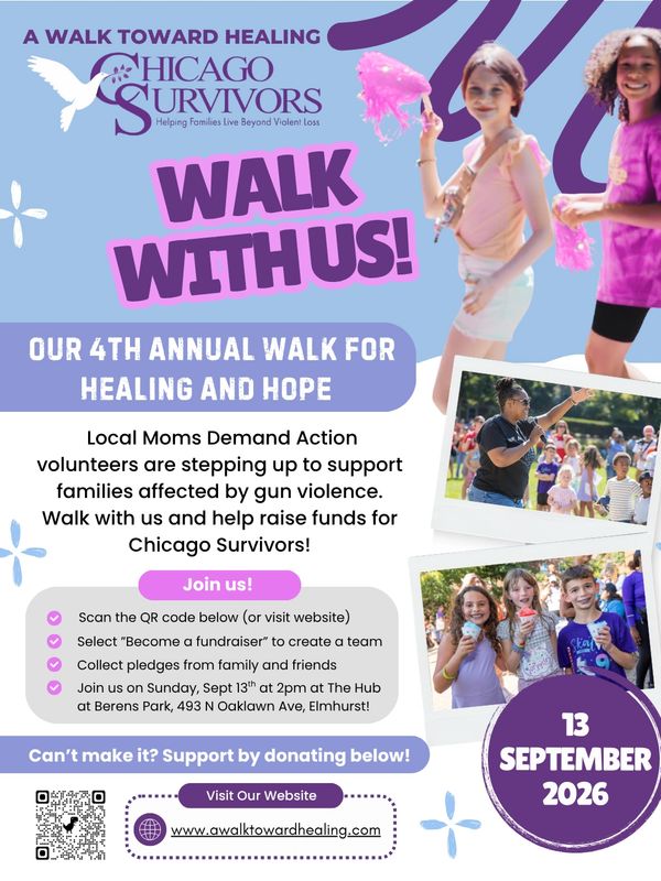 Flyer promoting Chicago Survivors' 4th annual healing walk on September 13, 2026.
