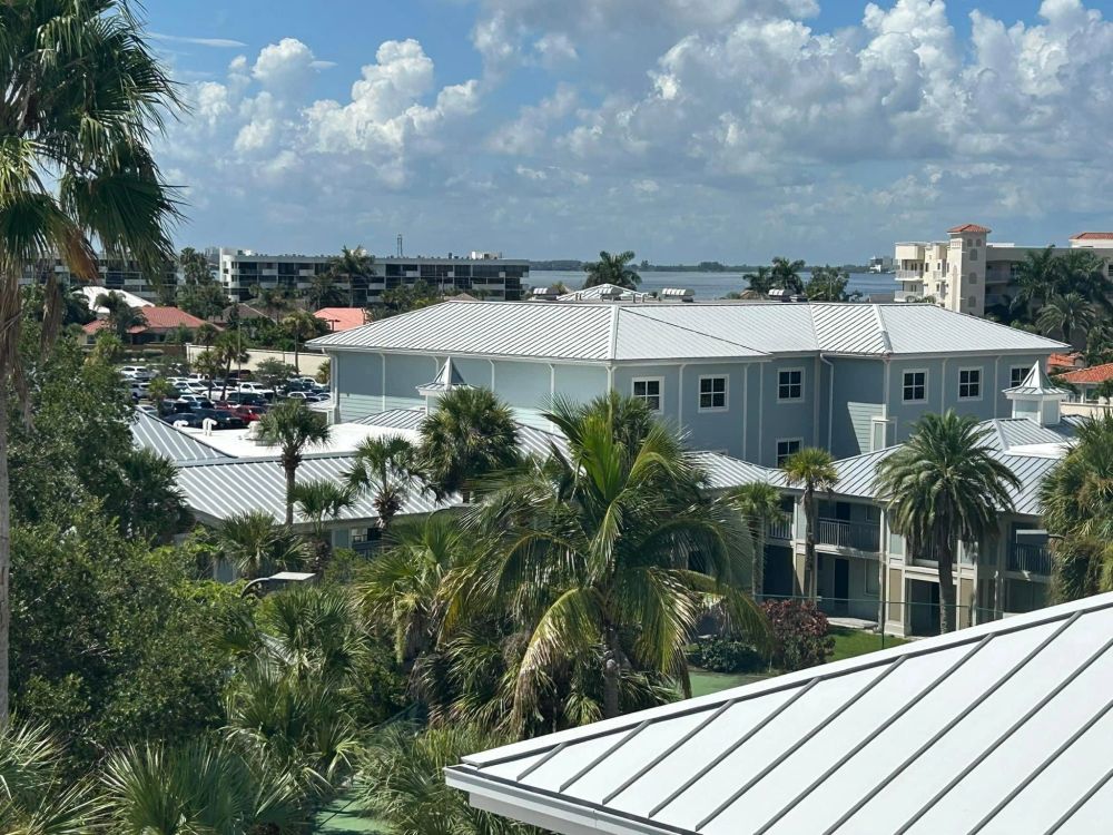 Commercial metal roof installation at the Radisson Resort, Cape Canaveral, Florida