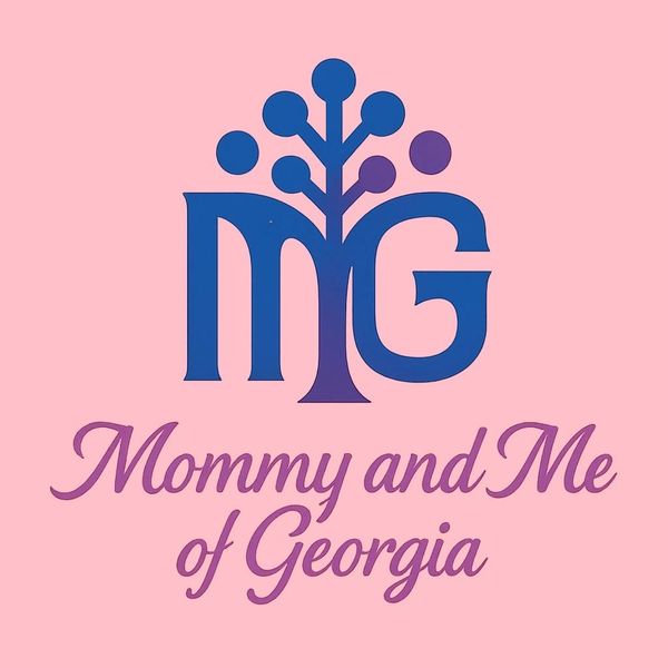 Logo for Mommy and Me of Georgia with stylized tree design.