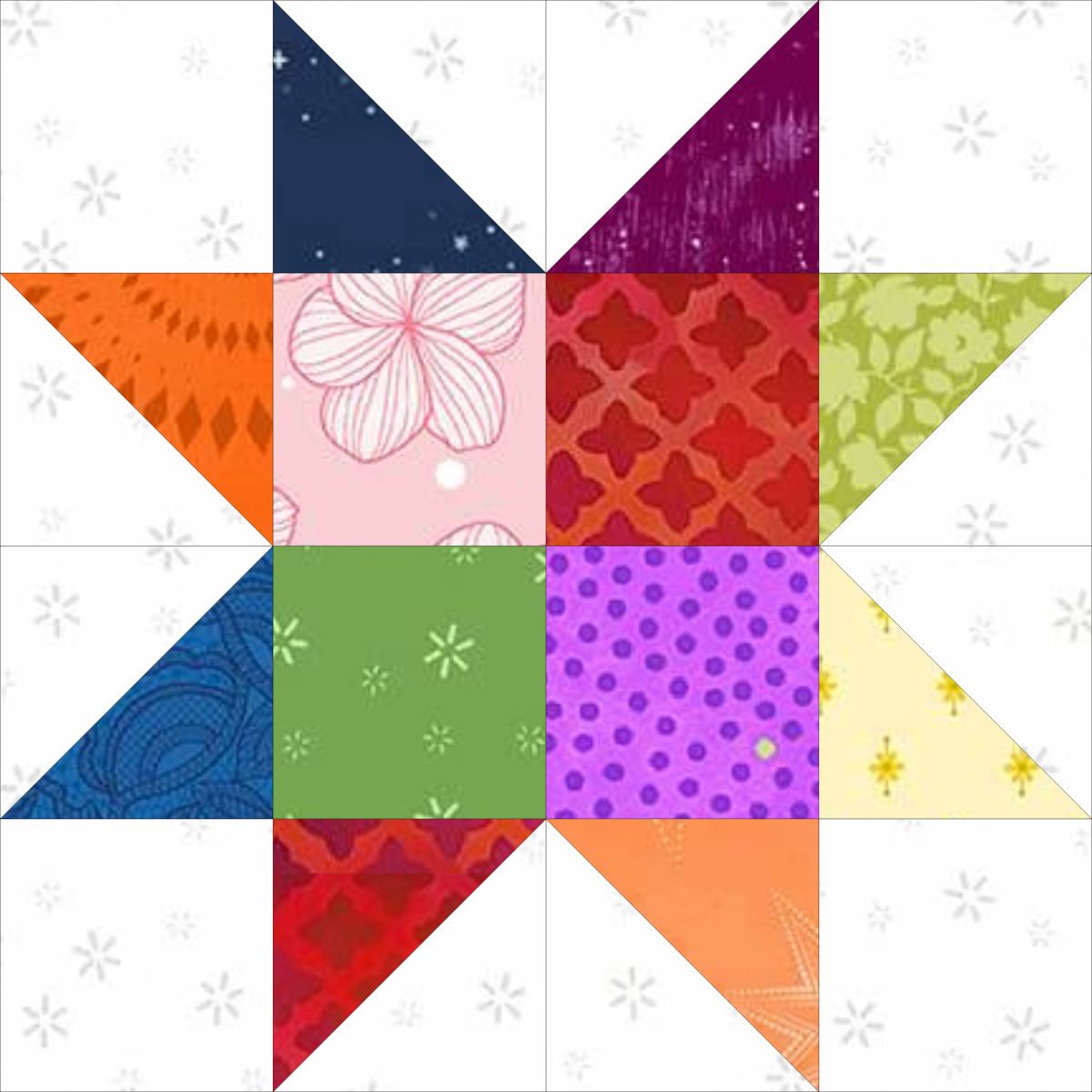 Scrappy Star Block