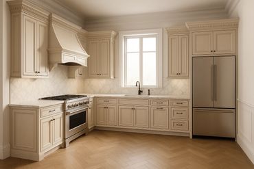 Hand painted Classic style kitchen .