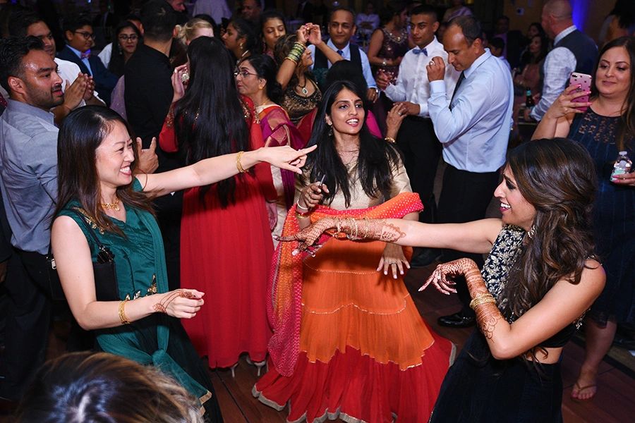 Guests dancing at a DJ Springz wedding reception