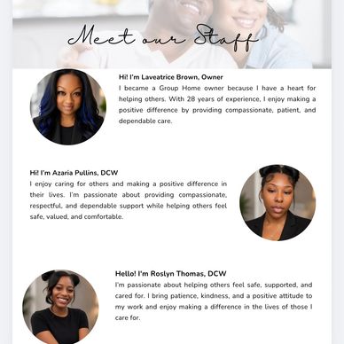 Meet the compassionate and dedicated staff members committed to providing supportive care.