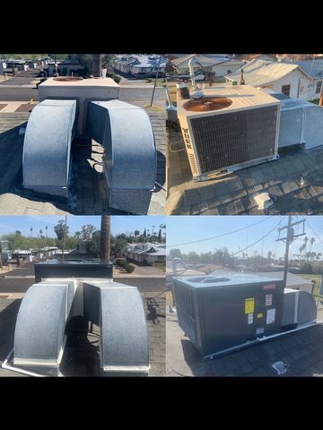 Package RTU replacement Phoenix Arizona. York replaced with Goodman