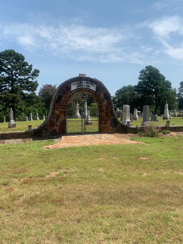 Entrance arch to Soules Chapel Cemetery, Soules Chapel, Texas