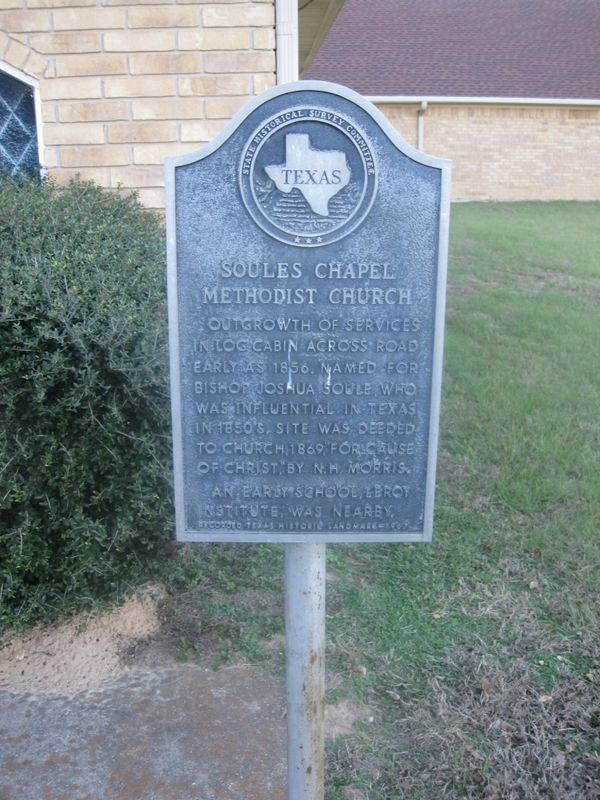 Texas Historic Landmark marker, Soules Chapel, Texas