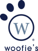 Woofie’s logo featuring a navy paw print above a circular ‘W’ monogram and the word ‘woofie’s’ below