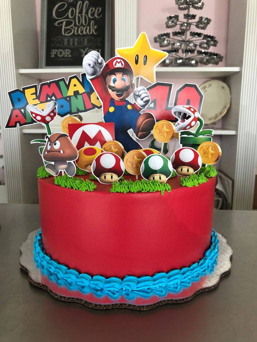 Imprimible Personalizado de Carteles para pastel de Mario Bross
