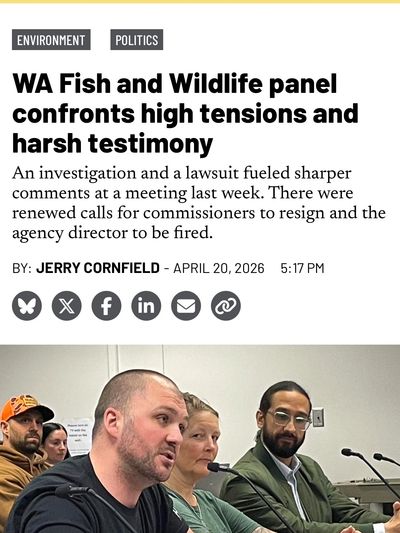 WA Fish and Wildlife panel faces tension and calls for resignations during heated meeting.