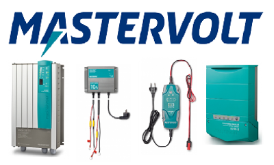 Various Mastervolt electrical devices and equipment displayed under the Mastervolt logo.