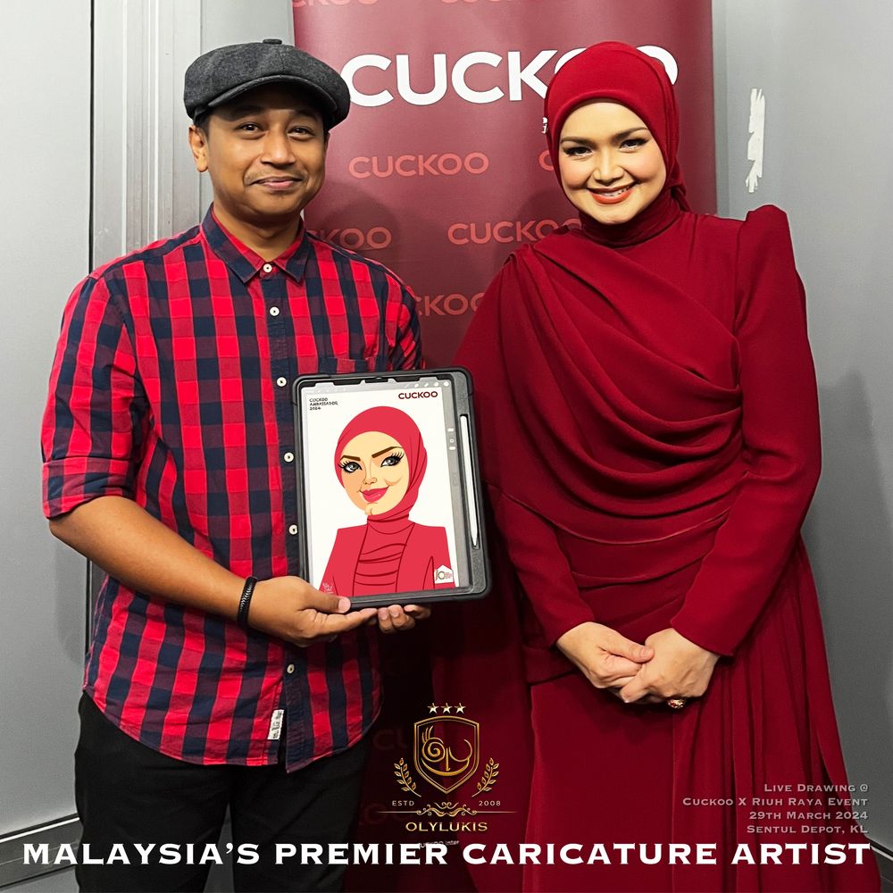Caricature Artist for Cuckoo Malaysia Ambassador Dato Sri Siti Nurhaliza.