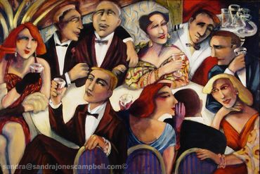 Sandra Jones Campbell Fine Art, Acrylic on canvas, Laguna Beach, Contemporary Art , Figurative Art