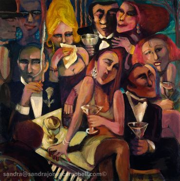 Sandra Jones Campbell Fine Art, Acrylic on canvas, Laguna Beach, Contemporary Art , Figurative Art