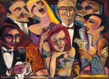 Sandra Jones Campbell Fine Art, Acrylic on canvas, Laguna Beach, Contemporary Art , Figurative Art