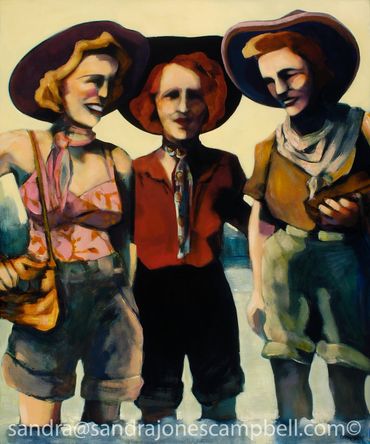 Sandra Jones Campbell 
Cooking Our Heels
Giclee' 
Laguna Beach, Yucca valley art tour 25th year