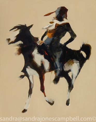 Sandra Jones Campbell 
Indian Brave
Giclee' on Canvas
Laguna Beach, Contemporary Art , Figurative 

