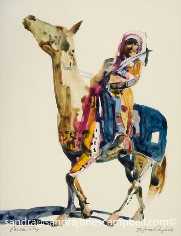 Sandra Jones Campbell 
Parade Day
Giclee' Print
 Laguna Beach, Contemporary Art , Figurative 