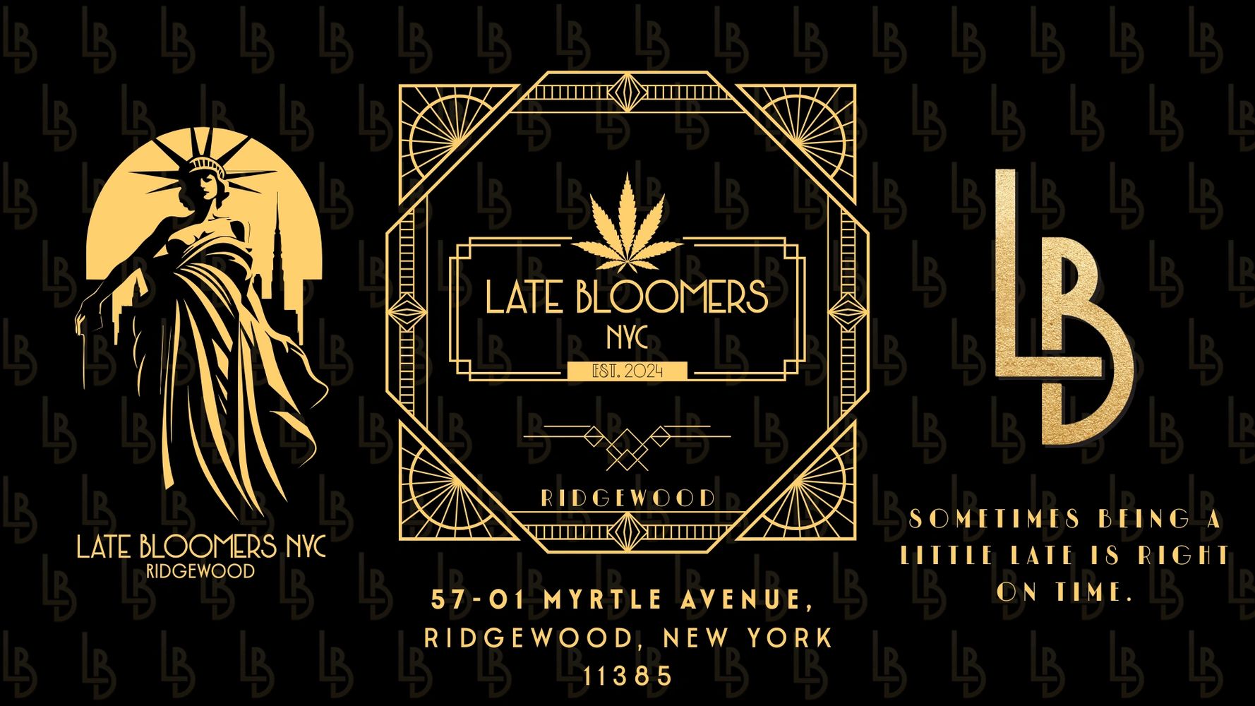 Late Bloomers NYC Logos and Address.