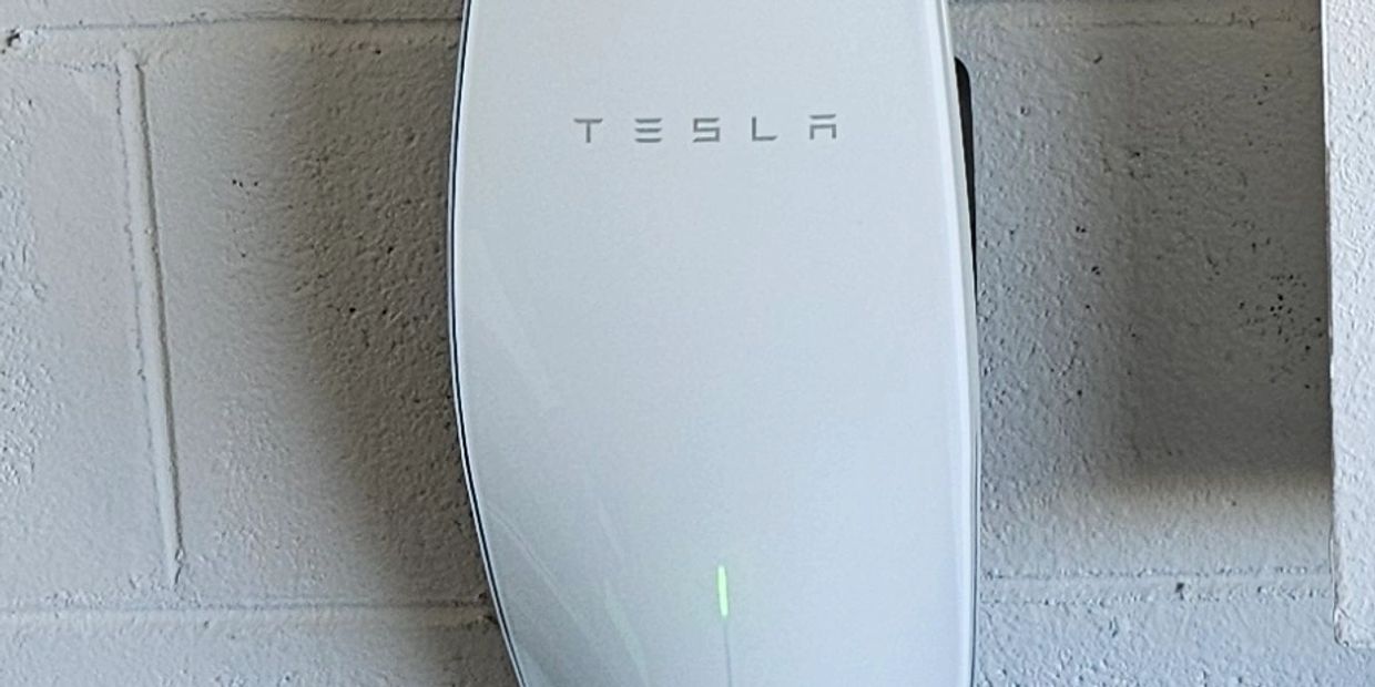 Tesla charger installed in Waterset neighborhood Apollo Beach Florida. 