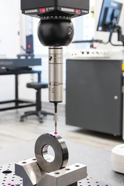 precision coordinate measurement of machined part