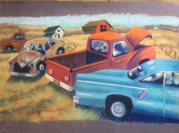 Children's book illustration. Pastel on pastel paper.