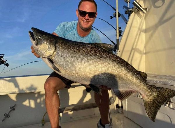 Captain Alex, and King Salmon on Lake Michigan. Wisconsin fishing charters out of Port Washington. 