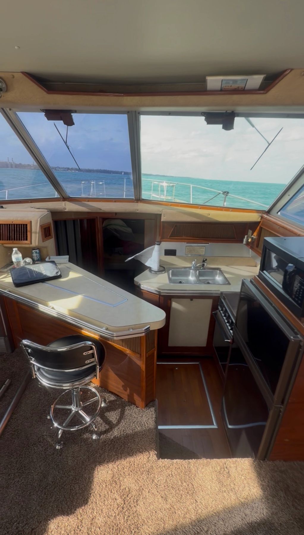 Our large charter fishing boat for Lake Michigan salmon fishing. Perfect for Wisconsin! 