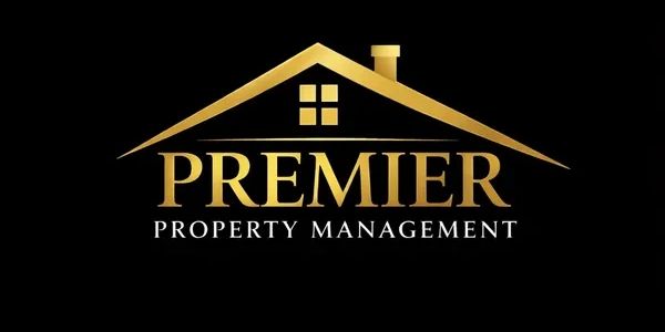 Gold Premier Property Management logo with a house design.