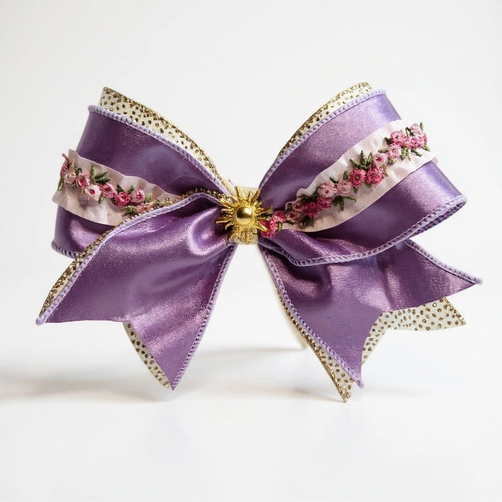 Magic Golden Hair Princess Inspired Bow - Rapunzel - Handcrafted Tangled Hair Accessory