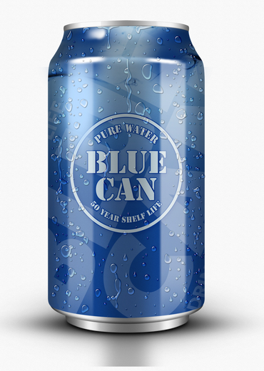 Blue Can 50 year shelf life canned water