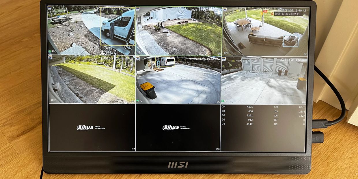 Professional residential CCTV installation in Brisbane showing a complete home security system with 