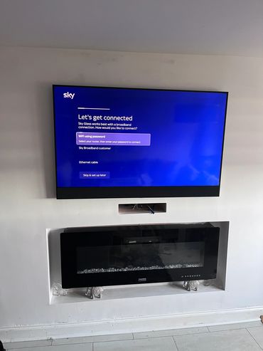 Sky glass tv mounted 